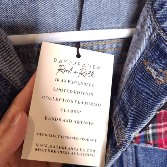 #29❤️ NWT Daydreamer Ramones Denim Boyfriend Jacket - Picture 5 of 6